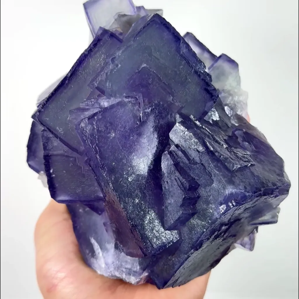 Natural Purple Cubic Fluorite and Calcite, Mineral Specimen:Xianghualing,Hunan (130*130*90MM) - image 5