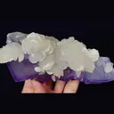 Natural Purple Cubic Fluorite and Calcite, Mineral Specimen:Xianghualing,Hunan （130*80*60MM） - image 3