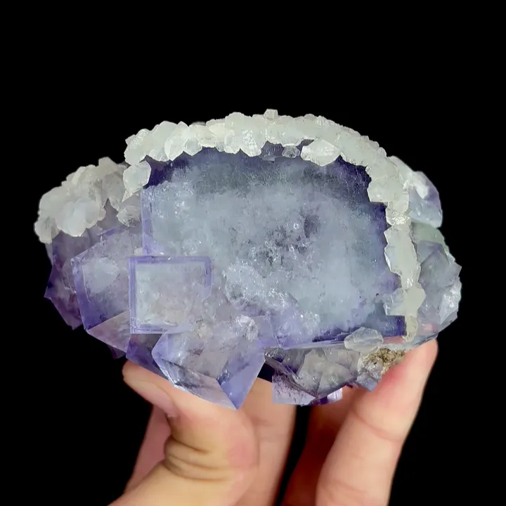 Natural Purple Cubic Fluorite and Calcite, Mineral Specimen:Xianghualing,Hunan (95*65*70MM) - image 6