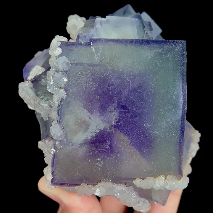 Natural Purple Cubic Fluorite and Calcite, Mineral Specimen:Yaogangxian,Hunan (130*110*60MM) image