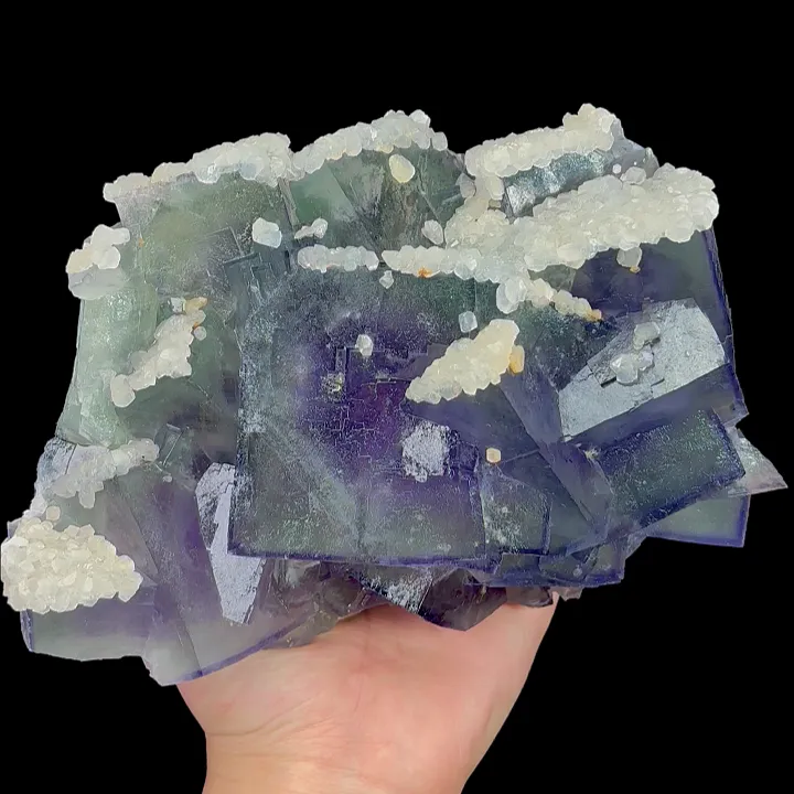 Natural Purple Cubic Fluorite and Calcite, Mineral Specimen:Yaogangxian,Hunan (190*125*90MM) - image 6