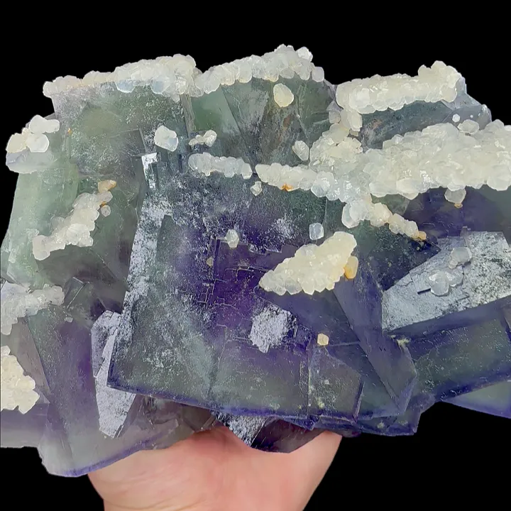 Natural Purple Cubic Fluorite and Calcite, Mineral Specimen:Yaogangxian,Hunan (190*125*90MM) image