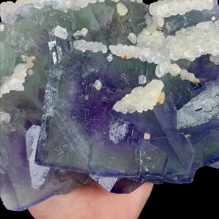 Natural Purple Cubic Fluorite and Calcite, Mineral Specimen:Yaogangxian,Hunan (190*125*90MM) - image 5