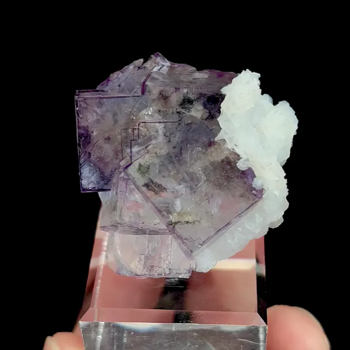 Natural Purple Cubic Fluorite and Calcite, Mineral Specimen:Yaogangxian,Hunan (30*30*25MM) - image 4
