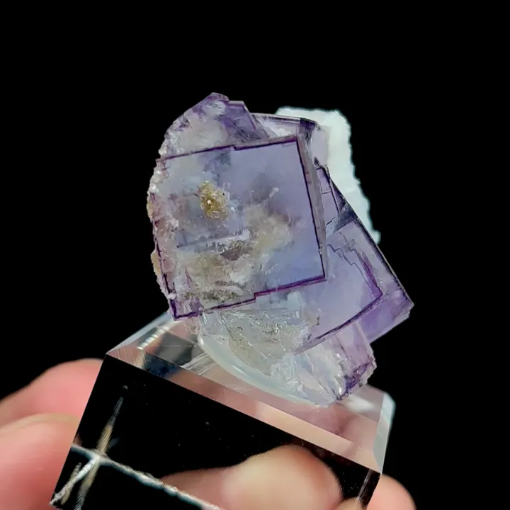 Natural Purple Cubic Fluorite and Calcite, Mineral Specimen:Yaogangxian,Hunan (30*30*25MM) - image 3