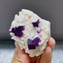 Natural Purple Cubic Fluorite and Calcite Symbiosis comes from Anhui,China 65*50*30MM - image 2