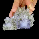 Natural Purple Cubic Fluorite and Clear Quartz Clusters Symbiosis comes from Yaogangxian,Hunan - image 1