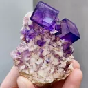 Natural Purple Cubic Fluorite and Dolomite coexist comes from Xinjiang 65*45*35MM - image 2