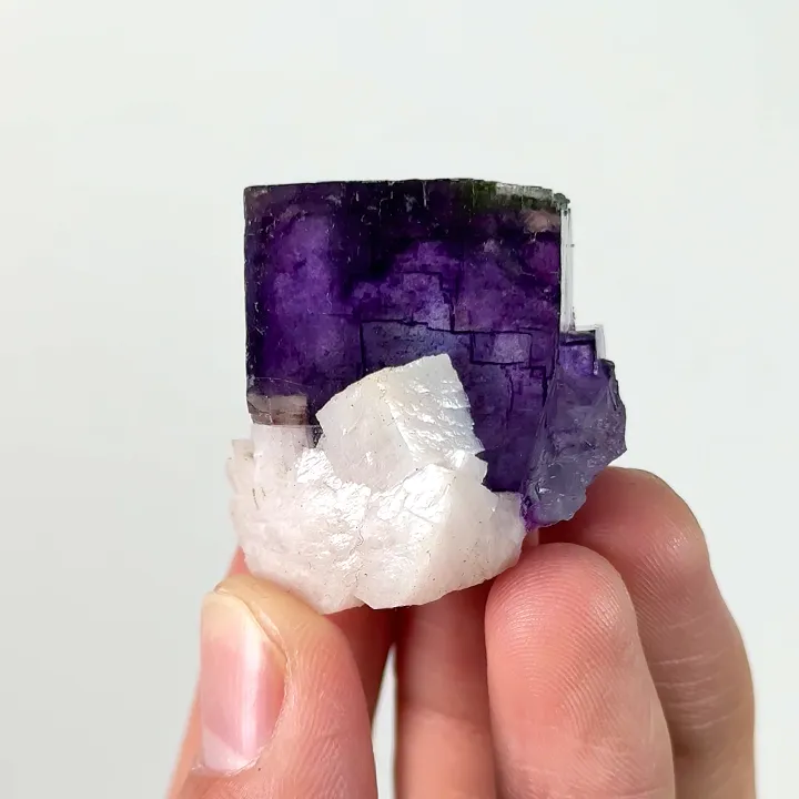 Natural Purple Cubic Fluorite and Dolomite, Mineral Specimen:Yaogangxian,Hunan (30*30*25MM) image