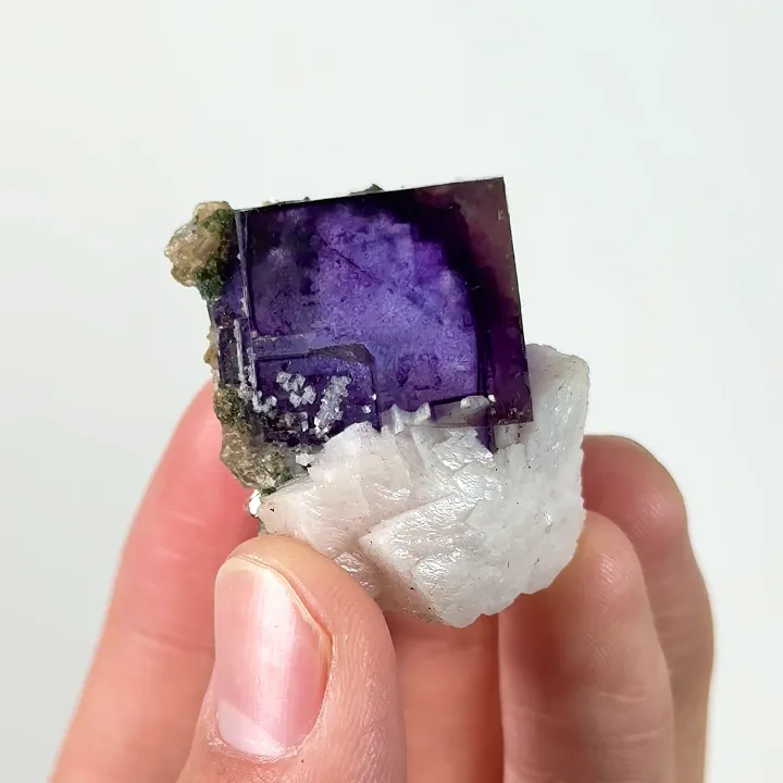 Natural Purple Cubic Fluorite and Dolomite, Mineral Specimen:Yaogangxian,Hunan (30*30*25MM) - image 3