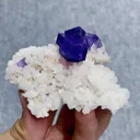 Natural Purple Cubic Fluorite and Dolomite Symbiosis comes from Xinjiang,China 75*55*20MM - image 1