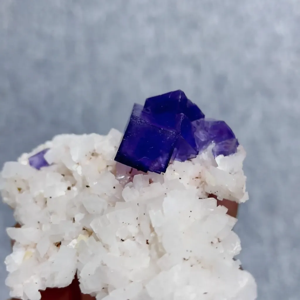 Natural Purple Cubic Fluorite and Dolomite Symbiosis comes from Xinjiang,China 75*55*20MM - image 2