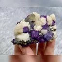 Natural Purple Cubic Fluorite and Dolomite Symbiosis Inner Mongolia,China 65*40*35MM - image 3