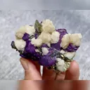 Natural Purple Cubic Fluorite and Dolomite Symbiosis Inner Mongolia,China 65*40*35MM - image 5