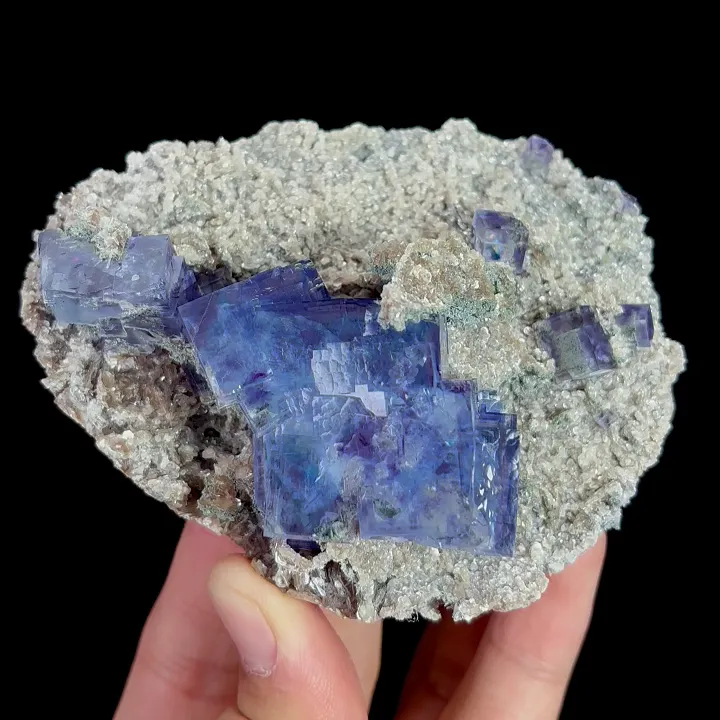 Natural Purple Cubic Fluorite and Mica, Mineral Specimen: Inner Mongolia,China (95*80*40MM) image