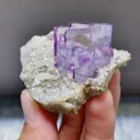 Natural Purple Cubic Fluorite and Mica Symbiosis comes from Yaogangxian,Hunan 55*50*30MM - image 1