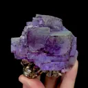 Natural Purple Cubic Fluorite and Pyrite Mineral Specimen,High Quality Specimen,YAO GANG XIAN,HUNAN,CHINA(75*75*40mm) - image 1