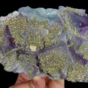 Natural Purple Cubic Fluorite and Pyrite, Mineral Specimen:Yaogangxian,Hunan (140*95*45MM) - image 2
