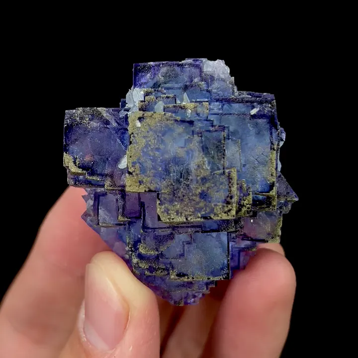Natural Purple Cubic Fluorite and Pyrite, Mineral Specimen:Yaogangxian,Hunan (35*40*30MM) - image 5