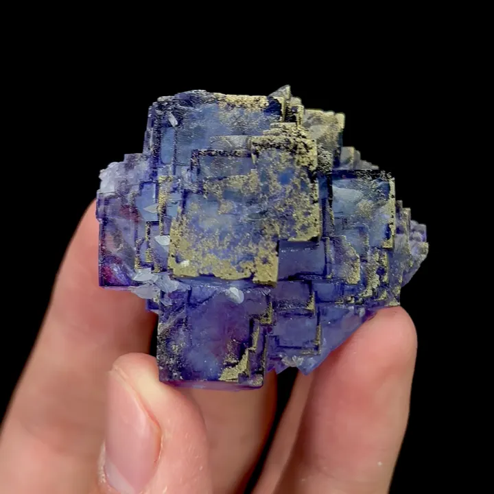 Natural Purple Cubic Fluorite and Pyrite, Mineral Specimen:Yaogangxian,Hunan (35*40*30MM) - image 3
