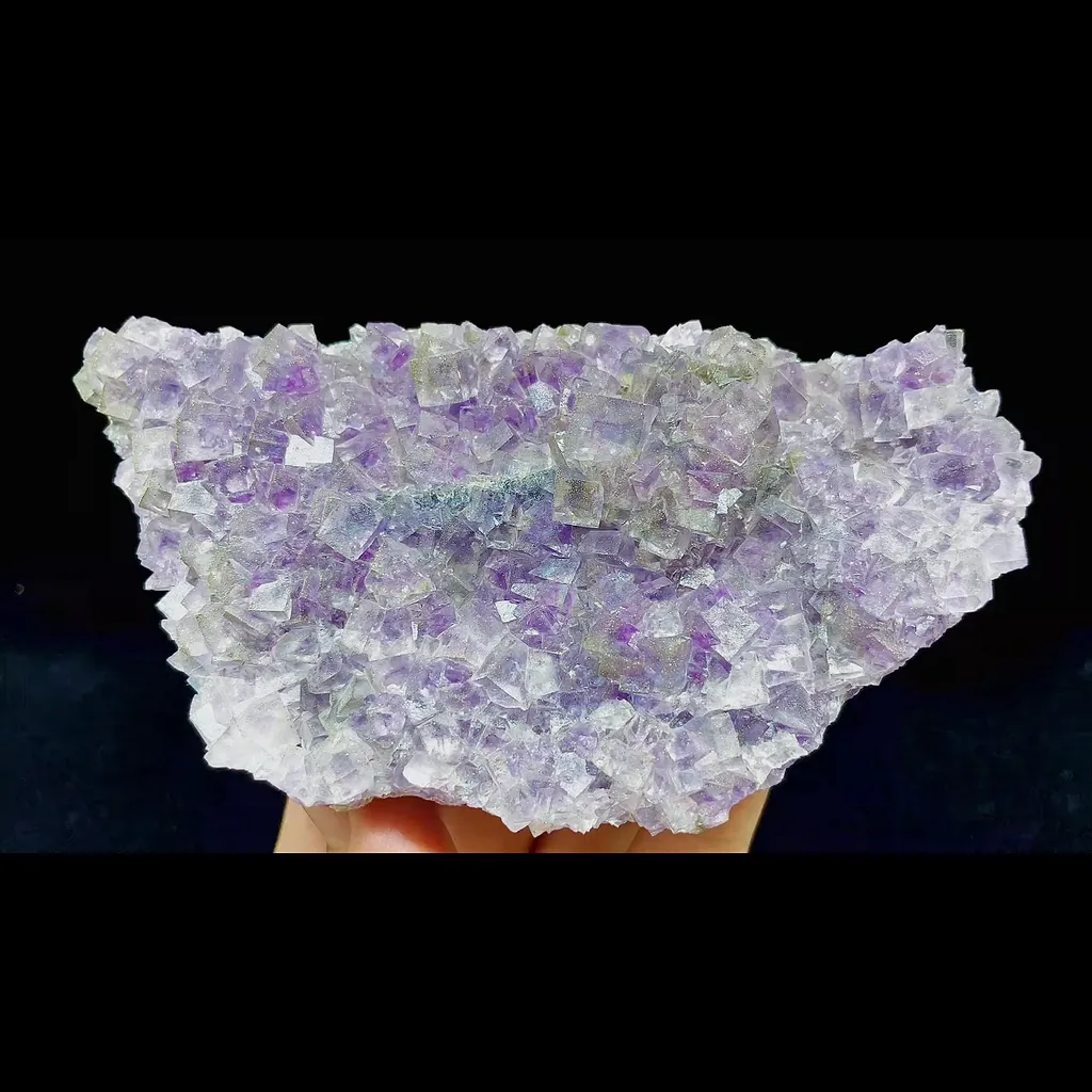 Natural Purple Cubic Fluorite and Pyrite Symbiosis comes from Yaogangxian,Hunan 125*65*30MM image