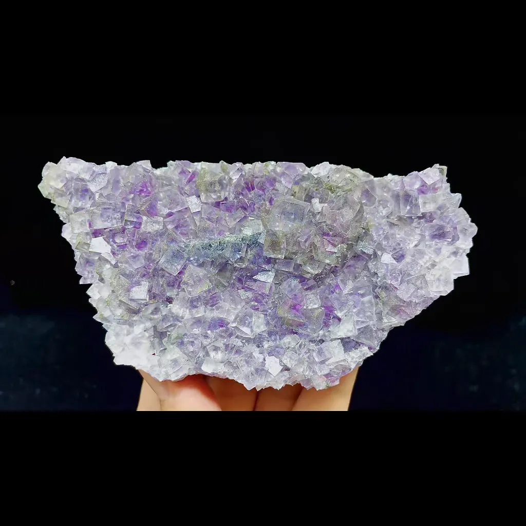 Natural Purple Cubic Fluorite and Pyrite Symbiosis comes from Yaogangxian,Hunan 125*65*30MM - image 4