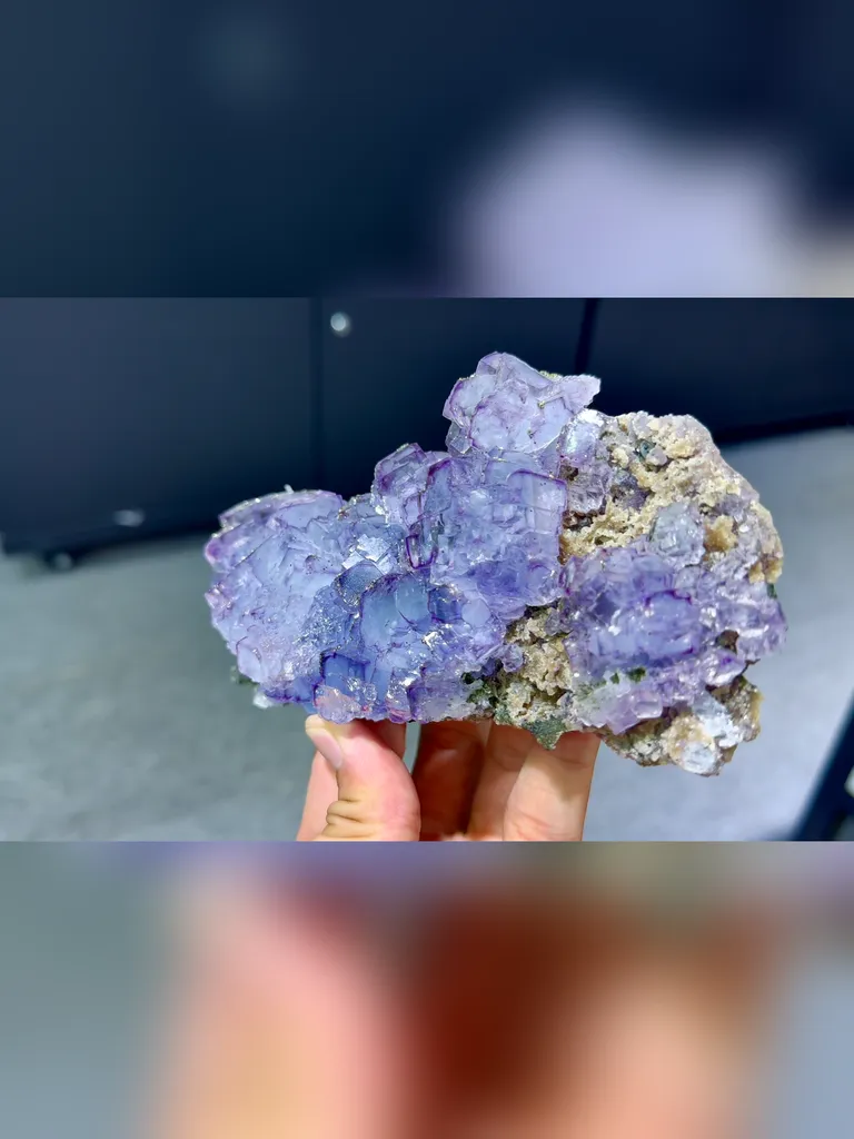 Natural Purple Cubic Fluorite and Pyrite symbiosis comes from Yaogangxian,Hunan 150*80*35MM - image 2