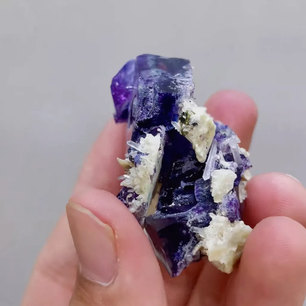 Natural Purple Cubic Fluorite and Pyrite Symbiosis comes from Yaogangxian,Hunan 50*30*30MM - image 4