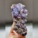 Natural Purple Cubic Fluorite and Pyrite Symbiosis comes from Yaogangxian,Hunan 70*30*135MM - image 1