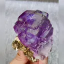 Natural Purple Cubic Fluorite and Pyrite Symbiosis comes from Yaogangxian,Hunan 75*75*40MM - image 2