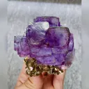 Natural Purple Cubic Fluorite and Pyrite Symbiosis comes from Yaogangxian,Hunan 75*75*40MM - image 1