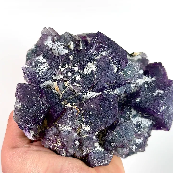 Natural Purple Cubic Fluorite and Quartz Cluster, Mineral Specimen: Inner Mongolia,China (140*100*65MM) image