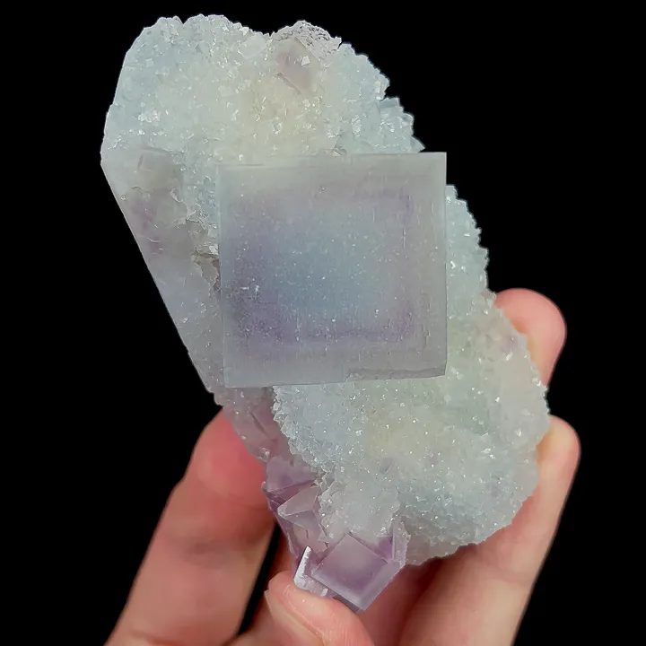 Natural Purple Cubic Fluorite and Quartz Cluster, Mineral Specimen:Yaogangxian,Hunan (90*50*345MM) - image 4