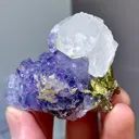 Natural Purple Cubic Fluorite and Quartz Coexist comes from Yaogangxian,Hunan 50*25*30MM - image 2