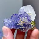 Natural Purple Cubic Fluorite and Quartz Coexist comes from Yaogangxian,Hunan 50*25*30MM - image 1