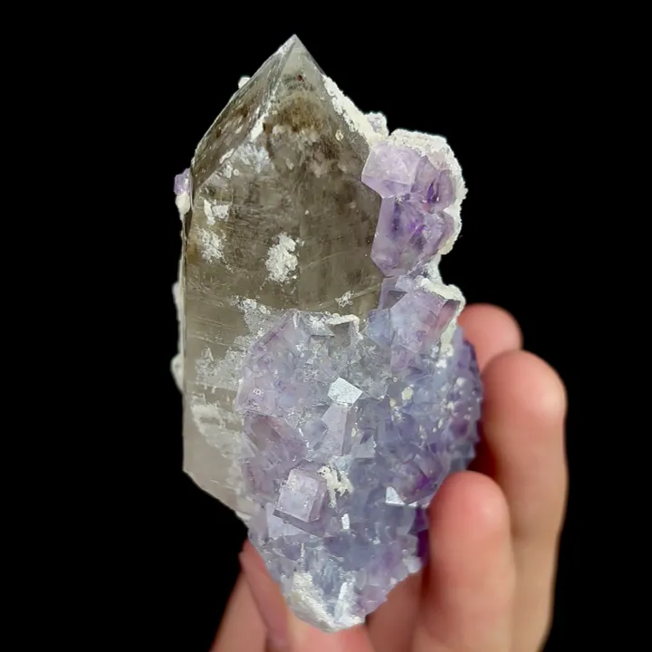 Natural Purple Cubic Fluorite and Quartz, Mineral Specimen: Yaogangxian,Hunan (65*75*40MM) - image 4
