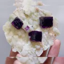 Natural Purple Cubic Fluorite and Quartz, Mineral Specimen:Anhui,China (80*75*25MM) - image 2
