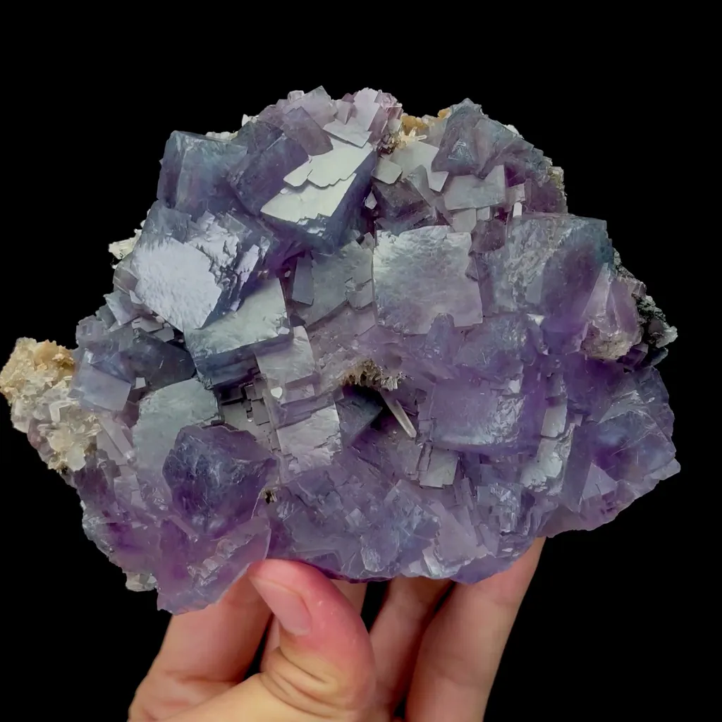 Natural Purple Cubic Fluorite and Quartz Mineral Specimen,High Quality Specimen,YAO GANG XIAN,HUNAN,CHINA(130*100*35mm) image