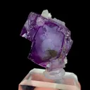 Natural Purple Cubic Fluorite and Quartz, Mineral Specimen:Yaogangxian,Hunan (25*25*25MM) - image 3