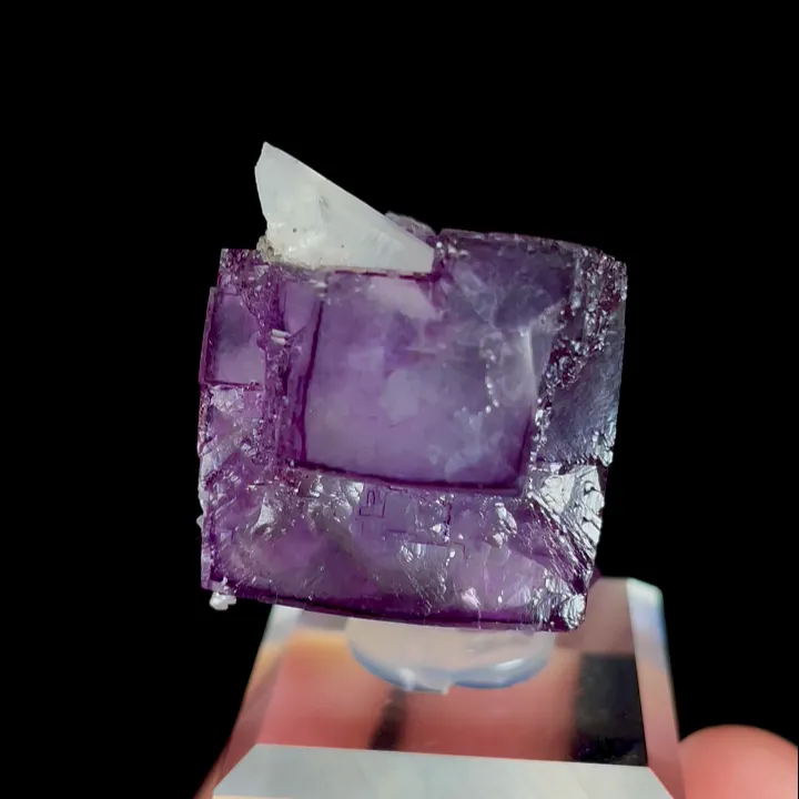 Natural Purple Cubic Fluorite and Quartz, Mineral Specimen:Yaogangxian,Hunan (25*25*25MM) - image 5
