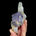 Natural Purple Cubic Fluorite and Quartz, Mineral Specimen:Yaogangxian,Hunan (40*35*90MM) - image 4
