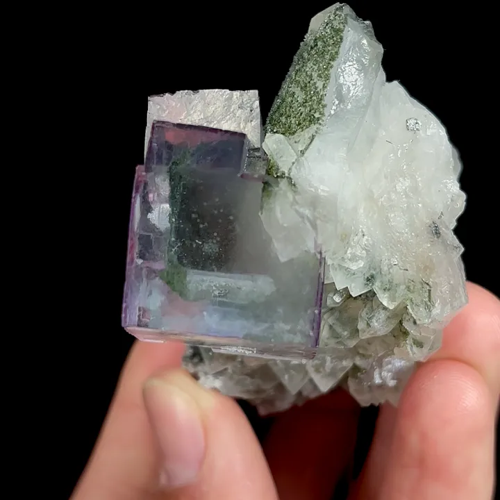 Natural Purple Cubic Fluorite and Quartz, Mineral Specimen:Yaogangxian,Hunan (40*55*35MM) - image 3