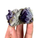 Natural Purple Cubic Fluorite and Quartz, Mineral Specimen:Yaogangxian,Hunan (55*35*25MM) - image 2