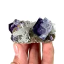 Natural Purple Cubic Fluorite and Quartz, Mineral Specimen:Yaogangxian,Hunan (55*35*25MM) - image 3