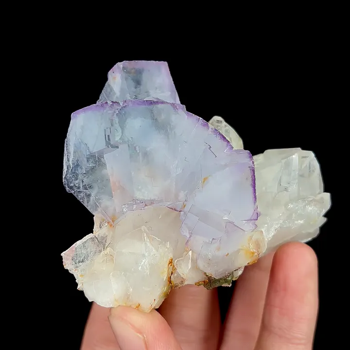 Natural Purple Cubic Fluorite and Quartz, Mineral Specimen:Yaogangxian,Hunan (70*55*25MM) - image 3