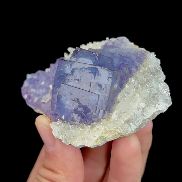 Natural Purple Cubic Fluorite and Quartz , Mineral Specimen:Yaogangxian,Hunan (75*60*30MM) image