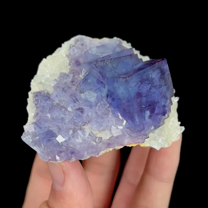 Natural Purple Cubic Fluorite and Quartz , Mineral Specimen:Yaogangxian,Hunan (75*60*30MM) - image 3