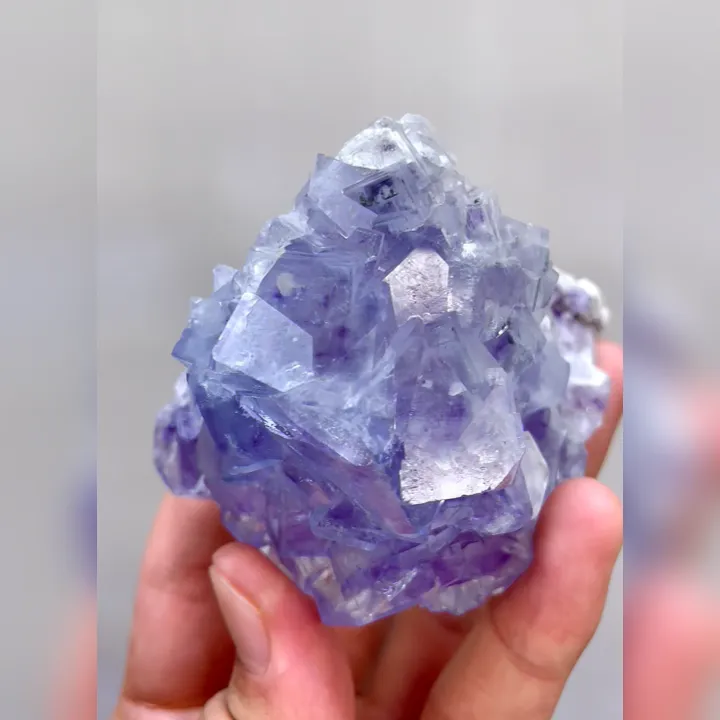 Natural Purple Cubic Fluorite and Quartz, Mineral Specimen:Yaogangxian,Hunan (75*65*60MM) - image 5