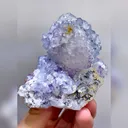 Natural Purple Cubic Fluorite and Quartz, Mineral Specimen:Yaogangxian,Hunan (75*65*60MM) - image 4