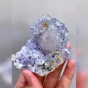 Natural Purple Cubic Fluorite and Quartz, Mineral Specimen:Yaogangxian,Hunan (75*65*60MM) - image 6